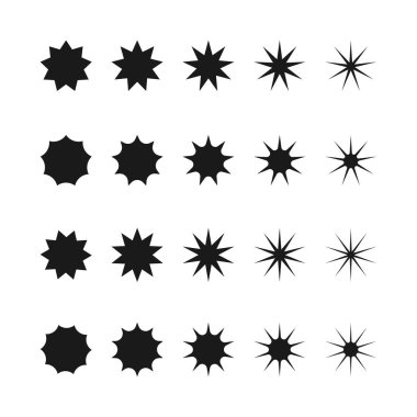 Vektör retro fütüristik tasarım elemanları yıldız. Retro grafik seti, 80 'lerin tasarım eğilimleri ve klasik geometrik element çizimi.