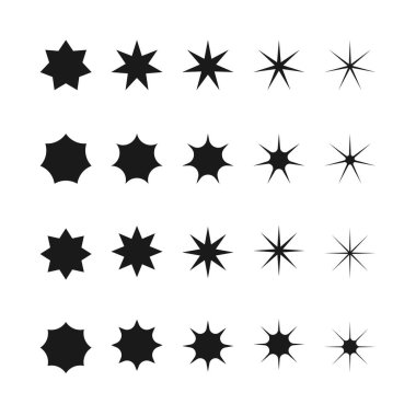 Vektör retro fütüristik tasarım elemanları yıldız. Retro grafik seti, 80 'lerin tasarım eğilimleri ve klasik geometrik element çizimi.