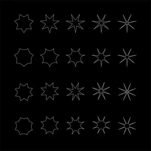 Vektör retro fütüristik tasarım elemanları yıldız. Retro grafik seti, 80 'lerin tasarım eğilimleri ve klasik geometrik element çizimi.