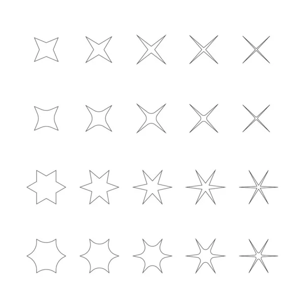 Vektör retro fütüristik tasarım elemanları yıldız. Retro grafik seti, 80 'lerin tasarım eğilimleri ve klasik geometrik element çizimi.
