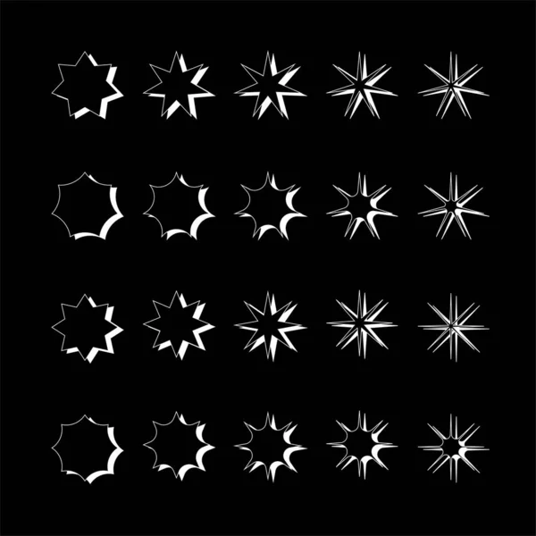 Vektör retro fütüristik tasarım elemanları yıldız. Retro grafik seti, 80 'lerin tasarım eğilimleri ve klasik geometrik element çizimi.