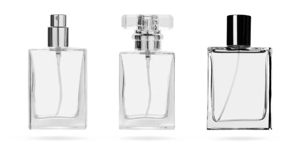 香水瓶香水和香水用玻璃瓶 病媒说明现实的3D模型 — 图库矢量图片