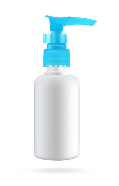 Botella Cosmética Con Dispensador Para Jabón Cosméticos Mockup Embalaje Para — Vector de stock