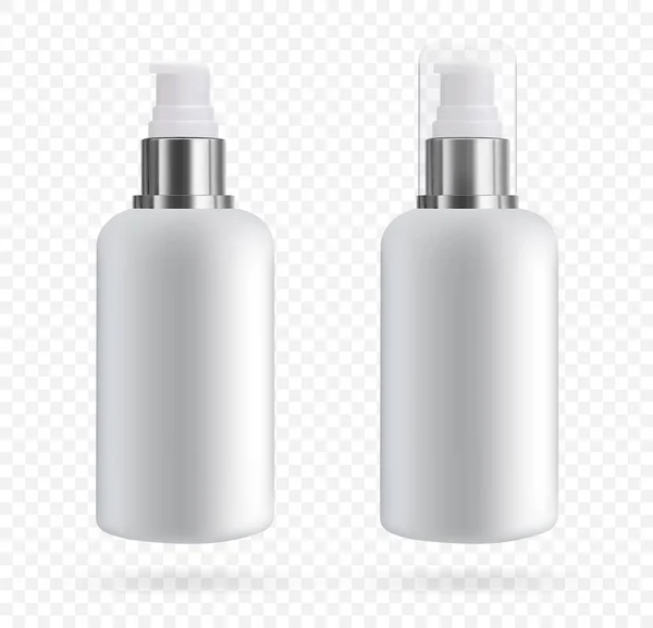 Botella Cosmética Con Dispensador Para Jabón Cosméticos Mockup Embalaje Para — Vector de stock