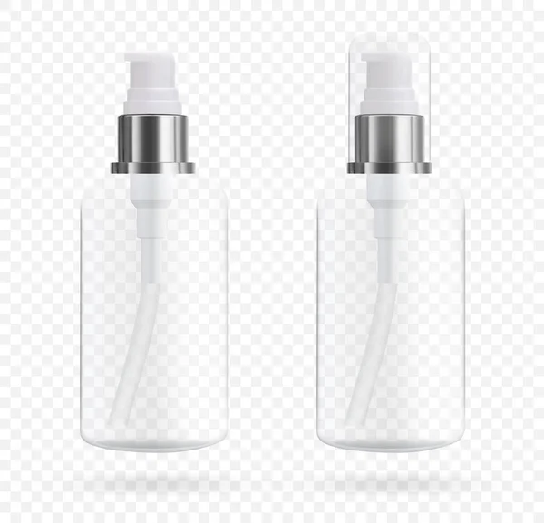 Botella Cosmética Con Dispensador Para Jabón Cosméticos Mockup Embalaje Para — Vector de stock