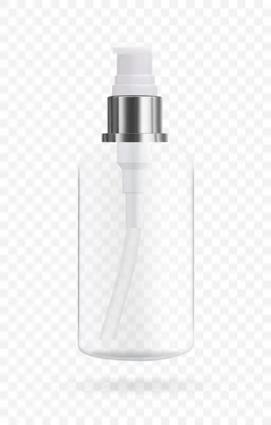Cosmetische Fles Met Dispenser Voor Zeep Cosmetica Mockup Van Verpakkingen — Stockvector