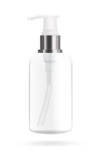 Flacone Cosmetico Con Dispenser Sapone Cosmetici Imballaggio Liquidi Illustrazione Vettoriale — Vettoriale Stock