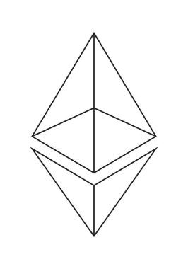 Ethereum 2.0 şifreleme vektör logosu. Dijital sikke ETH simgesi
