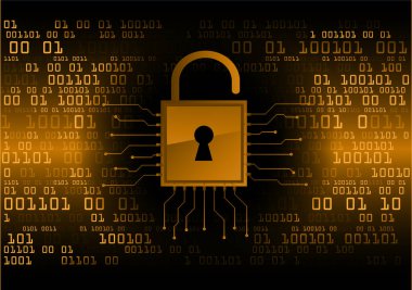 Dolabı olan arkaplan çizimi, dijital güvenlik kavramı