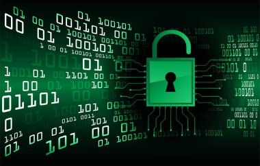 Dolabı olan arkaplan çizimi, dijital güvenlik kavramı