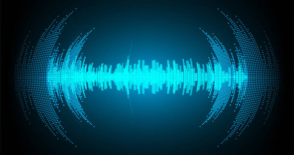 abstract futuristic background with sound waves