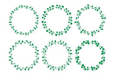 Farklı çiçekleri olan vektör dekoratif kenarlıklar kümesi