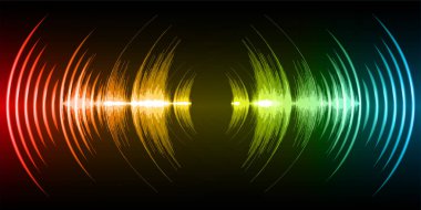 Koyu arkaplanda soyut ses dalgaları