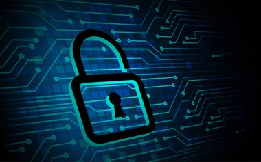 Dolabı olan arka plan, dijital güvenlik kavramı