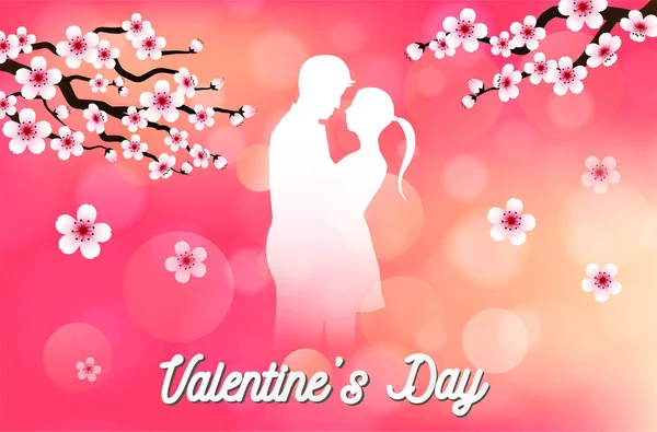 Пара Объятий Концепция Дня Святого Валентина — стоковый вектор
