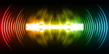 Koyu arkaplanda soyut ses dalgaları