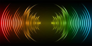 Koyu arkaplanda soyut ses dalgaları