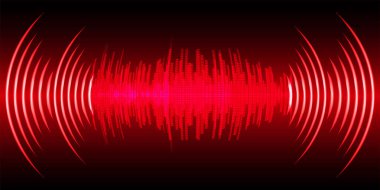 Koyu arkaplanda soyut ses dalgaları