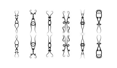 Beyaz arka plan üzerinde dekoratif öğeleri kümesi