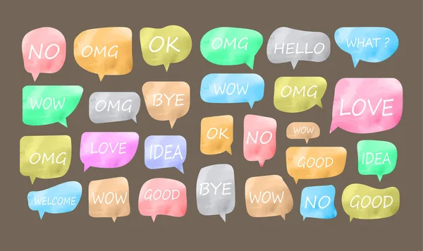 Set Speech Bubbles Words Background — Stock Vector