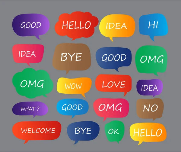 Set Speech Bubbles Words Background — Stock Vector