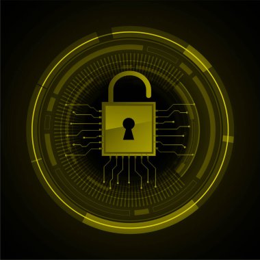 Dolabı olan arka plan, dijital güvenlik kavramı