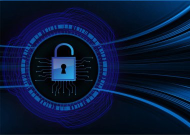 Dolabı olan arka plan, dijital güvenlik kavramı