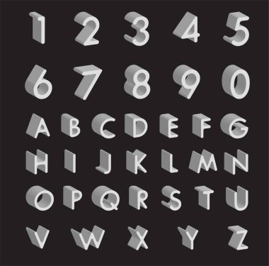 alfabe harfleri ve siyah arkaplan numaraları