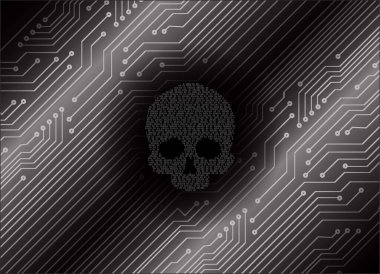 dijital duvar kağıdı, kafatası ile arkaplan kodları