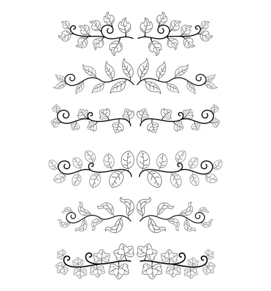 Set Decorative Elements White Background — Stock Vector