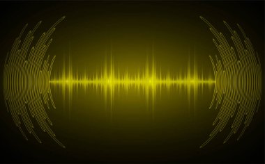 Koyu arkaplanda soyut ses dalgaları