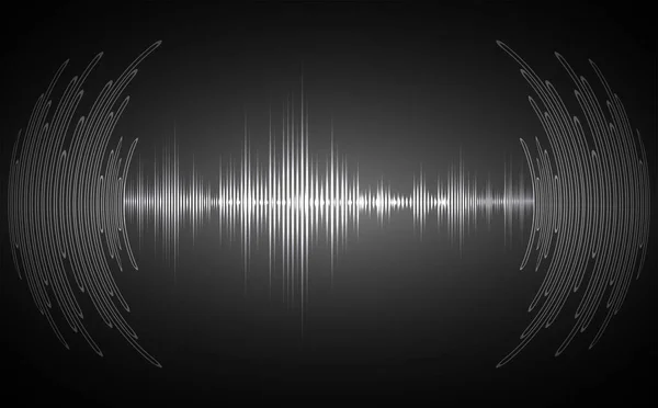 暗い背景の抽象的な音の波 — ストックベクタ