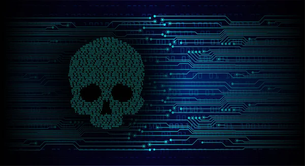 Crâne Cyber Circuit Technologie Future Concept Arrière Plan — Image vectorielle