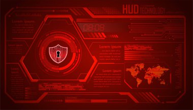 Geometrik şekilleri ve çizgileri olan soyut geleceksel arkaplan, hud teknolojisi kavramı