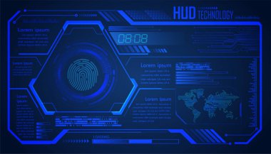 Geometrik şekilleri ve çizgileri olan soyut geleceksel arkaplan, hud teknolojisi kavramı