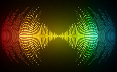 Koyu arkaplanda soyut ses dalgaları