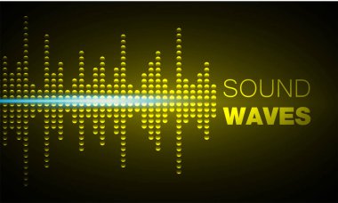 Koyu arkaplanda soyut ses dalgaları