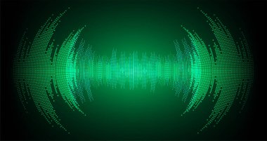 Koyu arkaplanda soyut ses dalgaları