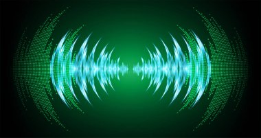 Koyu arkaplanda soyut ses dalgaları