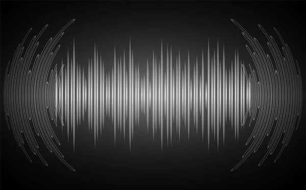 Αφηρημένα Ηχητικά Κύματα Σκοτεινό Φόντο — Διανυσματικό Αρχείο