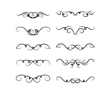 Kenarlık Ögeleri Koleksiyon, süs, vektör illüstrasyonunu Ayarla