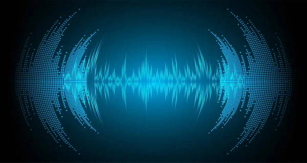 Sound Waves Oscillating Dark Light — Stock Vector