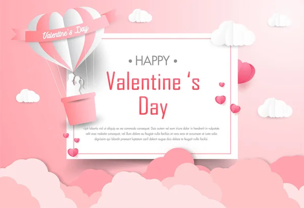 Valentinstag Love Card Verliebte Paare Vektor Design Kopierraum Hintergrund — Stockvektor