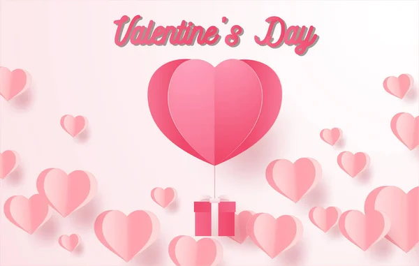 Februari Affisch Alla Hjärtans Dag Kärlek Kort Vektor Illustration — Stock vektor
