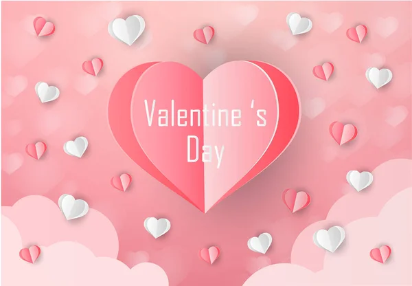 Februari Affisch Alla Hjärtans Dag Kärlek Kort Vektor Illustration — Stock vektor