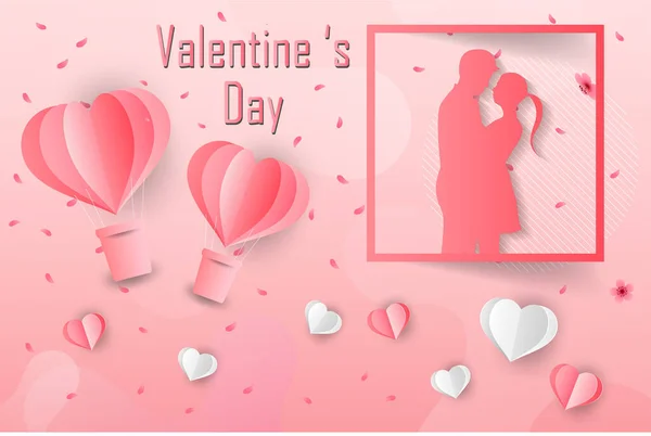 Cartão Amor Dia Dos Namorados Casal Apaixonado Design Vetorial Cópia — Vetor de Stock