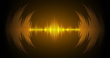 Ses dalgaları kararan karanlık ışık, vektör illüstrasyon arkaplanı 