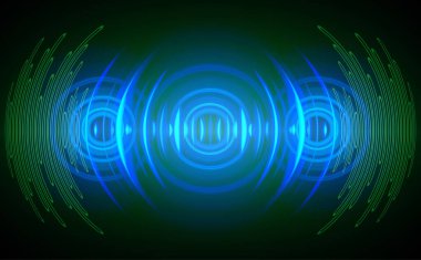 Ses dalgaları kararan karanlık ışık, vektör illüstrasyon arkaplanı 