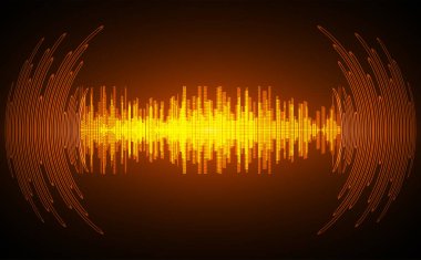 Ses dalgaları kararan karanlık ışık, vektör illüstrasyon arkaplanı 