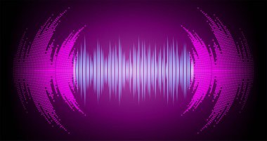 Ses dalgaları kararan karanlık ışık, vektör illüstrasyon arkaplanı 